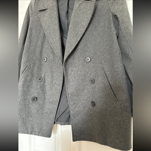 Old Navy gray wool blend women’s peacoat - Picture 2 of 7